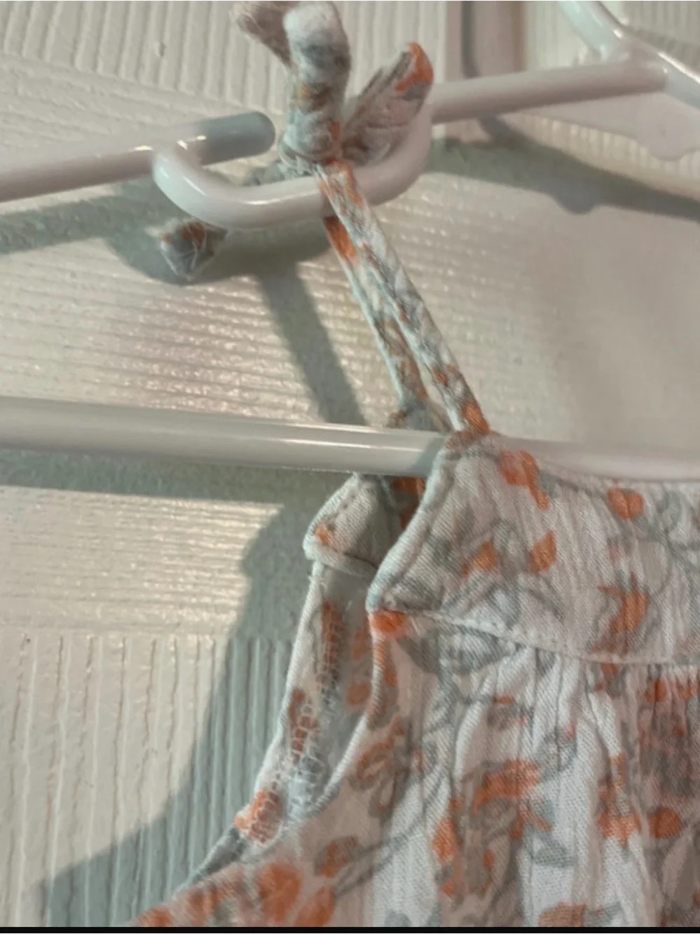 7 For All Mankind Cream Romper with Orange Floral Print